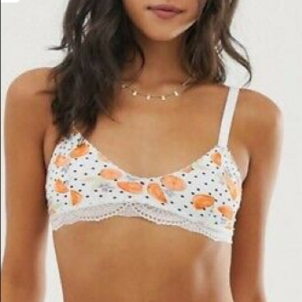 Free People Mari Citrus Printed Bralette Size XS